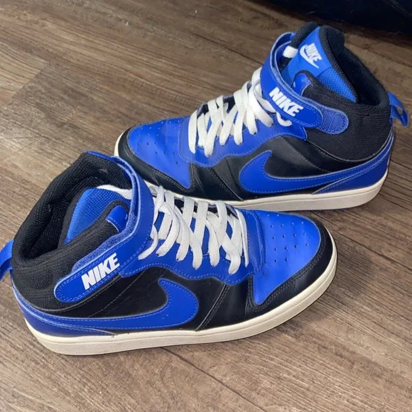 Nike Court Borough Mid 2 Boys Size 6Y/M 7.5W Blue Athletic Shoes Sneakers - Picture 7 of 8